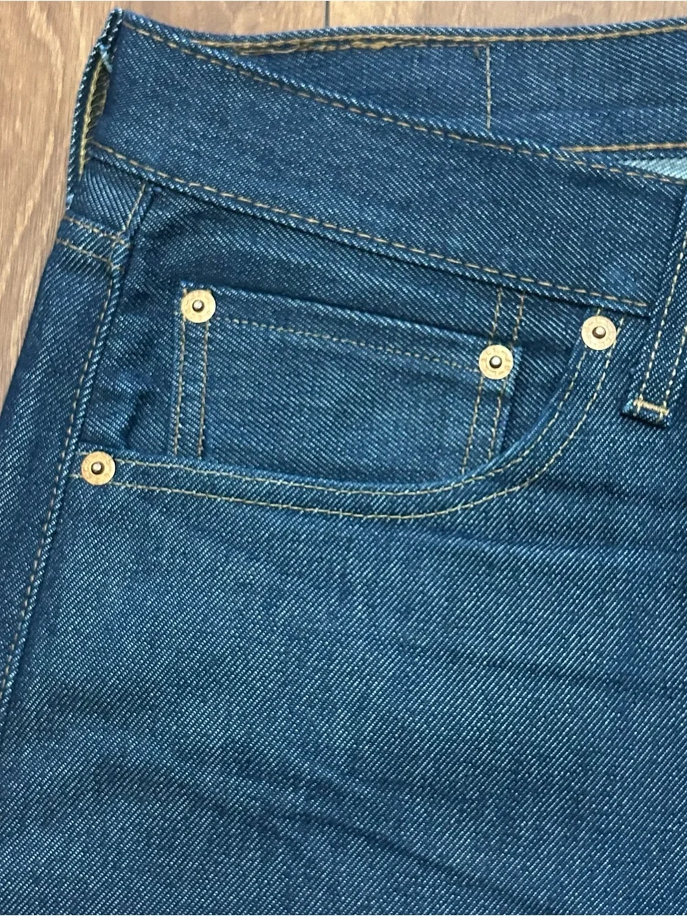 Levi’s Men’s 501 Regular Fit Straight Blue Dark Wash Jeans 33x34 Buttons Cotton